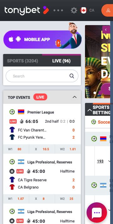 TonyBet App – Official Betting App to Download in Canada.